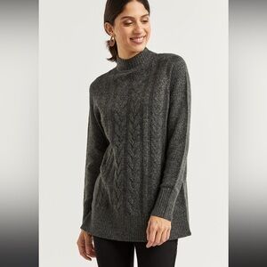 REITMANS - Shimmery Dark Gray Cable Knit Sweater